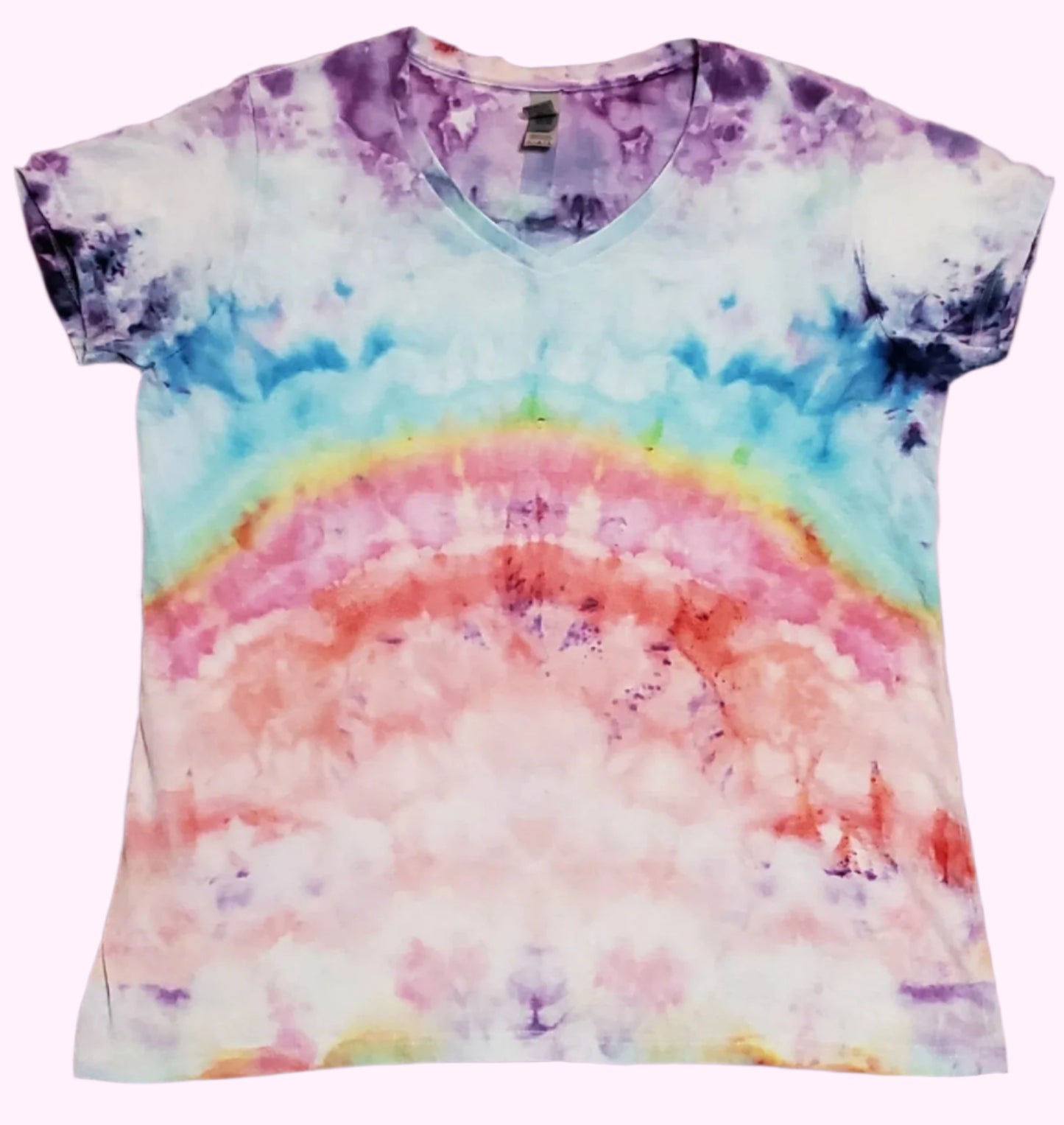 L Rainbow Skies Tie-dye Ladies Fit Tee